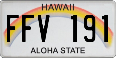 HI license plate FFV191