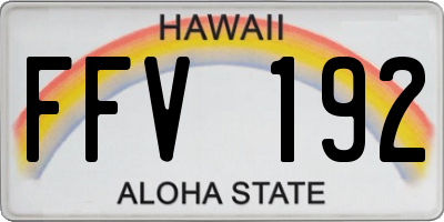 HI license plate FFV192