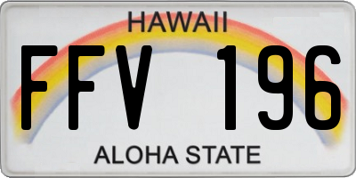 HI license plate FFV196