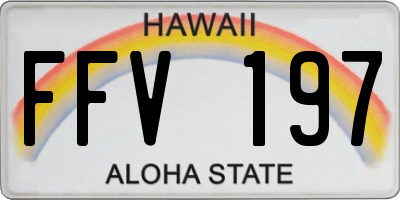HI license plate FFV197