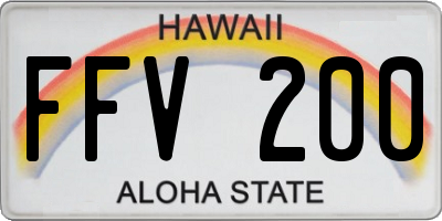 HI license plate FFV200
