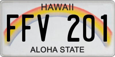 HI license plate FFV201