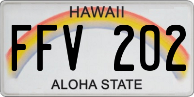 HI license plate FFV202