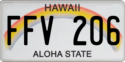 HI license plate FFV206