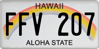 HI license plate FFV207