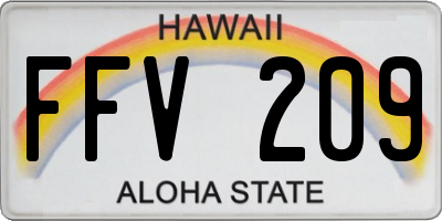 HI license plate FFV209
