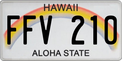 HI license plate FFV210