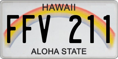 HI license plate FFV211