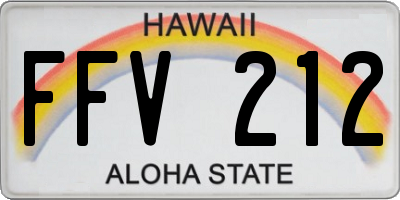 HI license plate FFV212