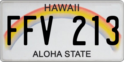 HI license plate FFV213