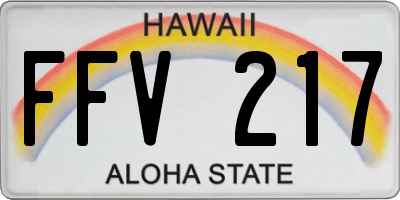 HI license plate FFV217