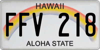 HI license plate FFV218