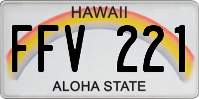 HI license plate FFV221