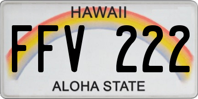 HI license plate FFV222