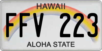 HI license plate FFV223