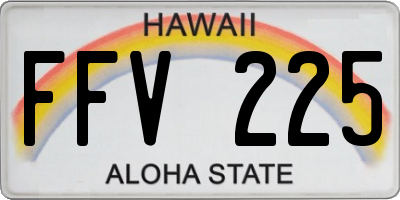 HI license plate FFV225