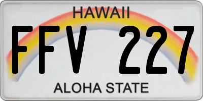 HI license plate FFV227