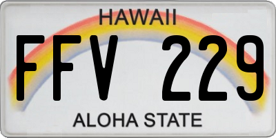 HI license plate FFV229
