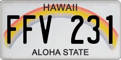 HI license plate FFV231