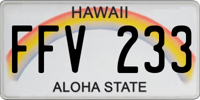 HI license plate FFV233