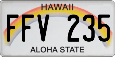 HI license plate FFV235
