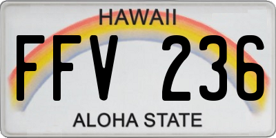 HI license plate FFV236