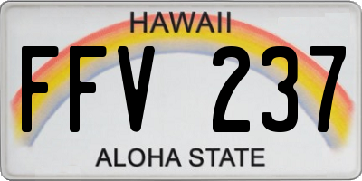 HI license plate FFV237