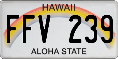 HI license plate FFV239