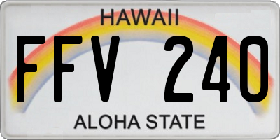 HI license plate FFV240