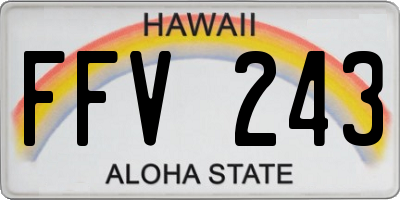 HI license plate FFV243