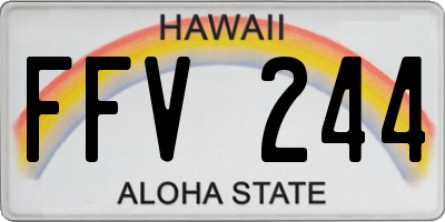 HI license plate FFV244