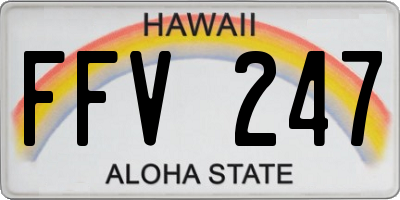 HI license plate FFV247