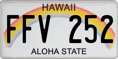 HI license plate FFV252