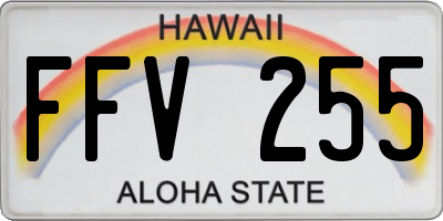 HI license plate FFV255