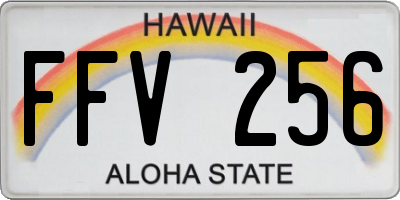 HI license plate FFV256