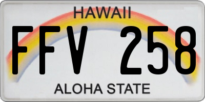 HI license plate FFV258