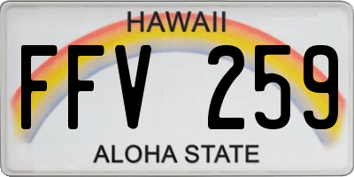 HI license plate FFV259