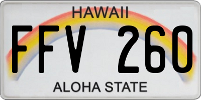 HI license plate FFV260