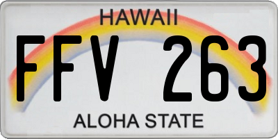 HI license plate FFV263