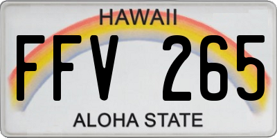HI license plate FFV265