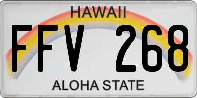 HI license plate FFV268