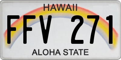 HI license plate FFV271