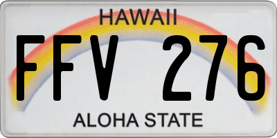 HI license plate FFV276