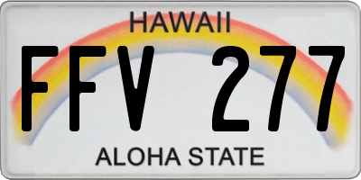 HI license plate FFV277