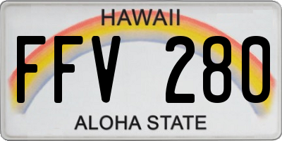 HI license plate FFV280