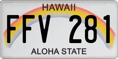 HI license plate FFV281