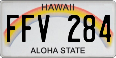 HI license plate FFV284