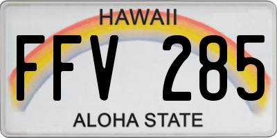 HI license plate FFV285