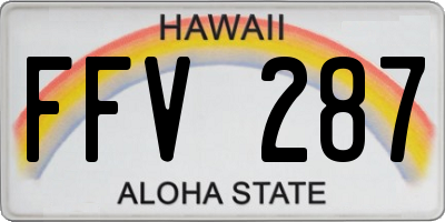 HI license plate FFV287