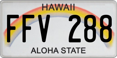 HI license plate FFV288